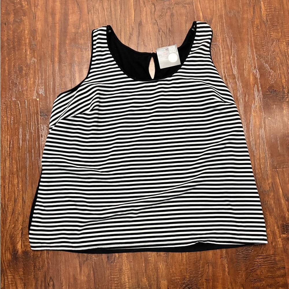 Lane Bryant Striped Black and White Women's Tank Top Size 22/24 #TK10